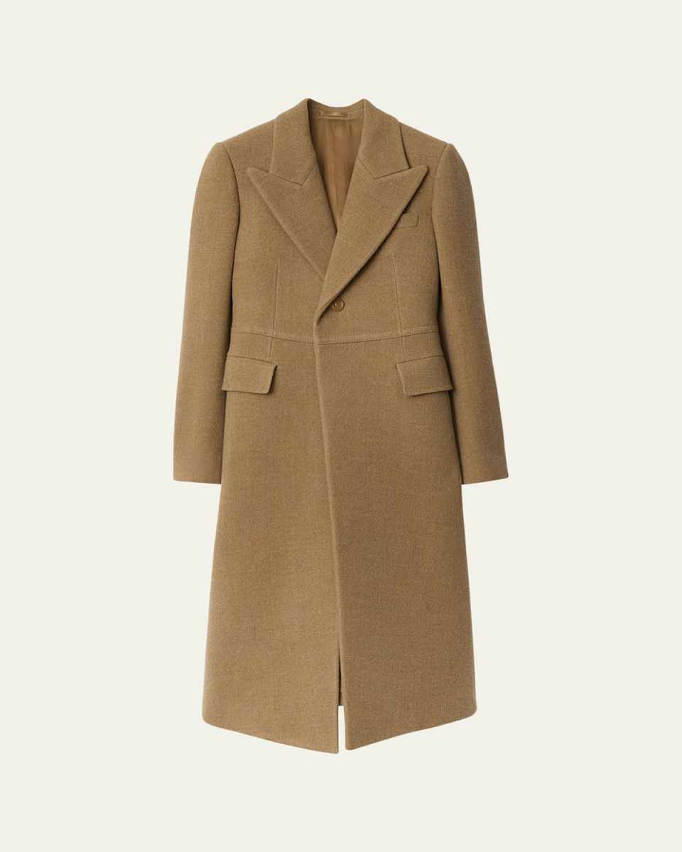 Tailored Wool Silk Melange Coat